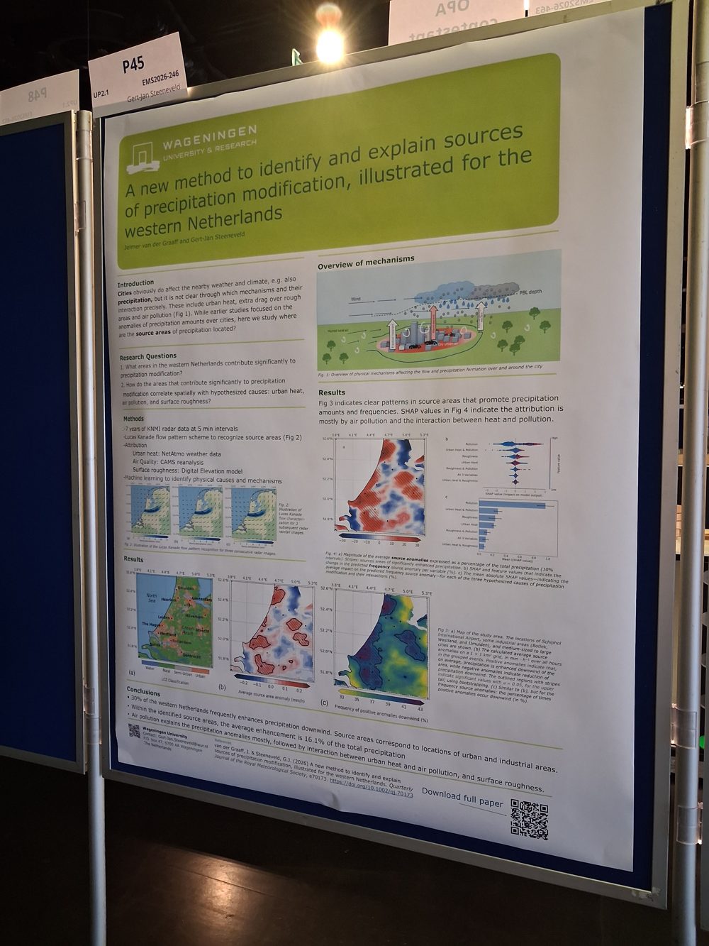 A poster with a green header and large maps and plots