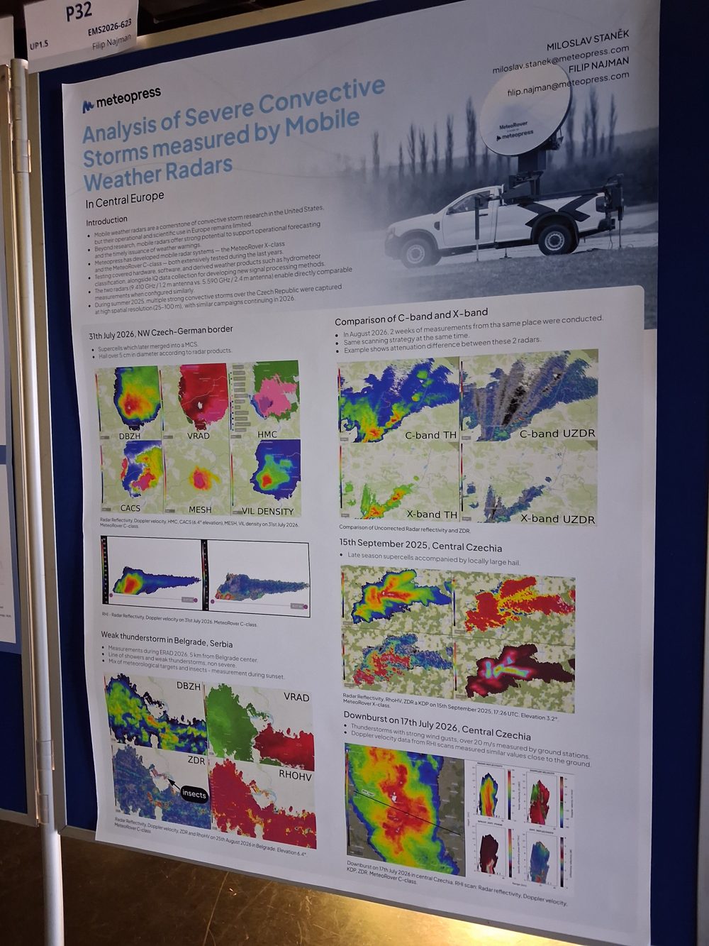A poster on severe convective storms measured by mobile weather radars, mostly radar maps