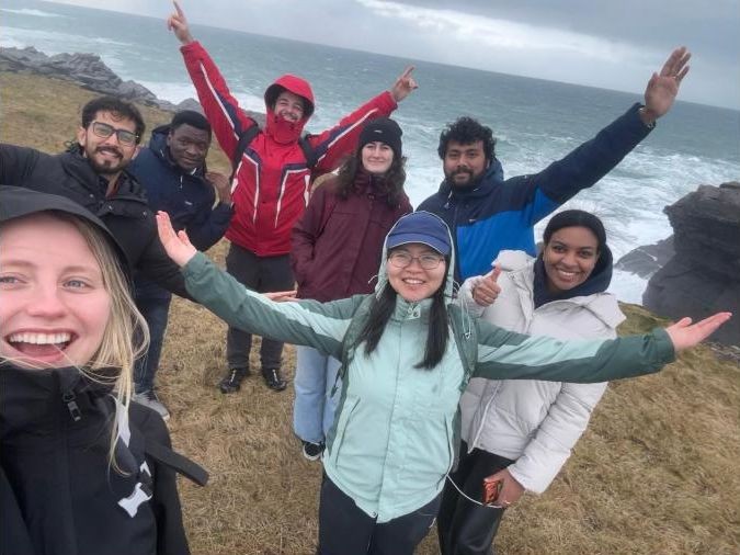 AIMSIR and Climate+ group on the cliffs on a field trip to Valentia station